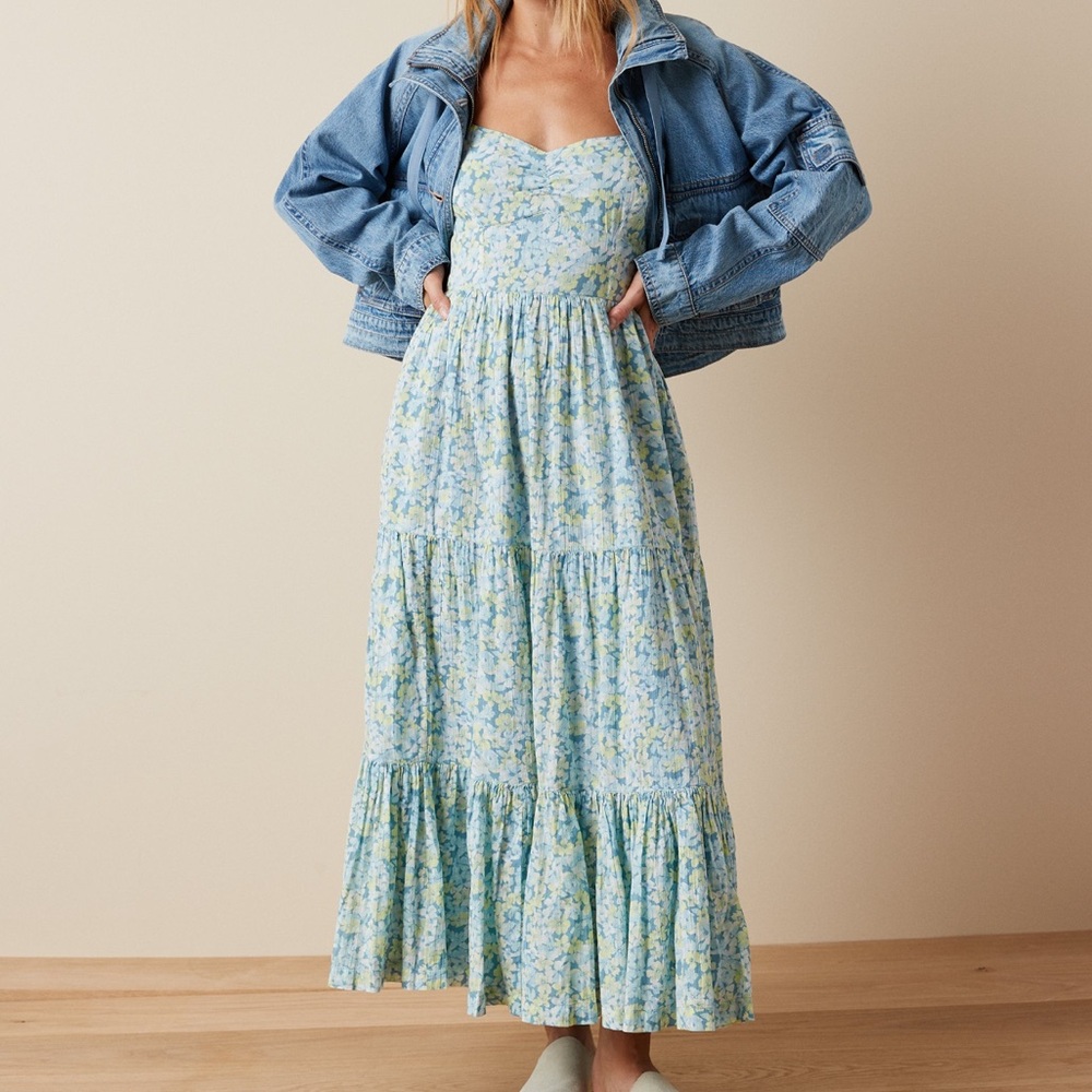 American Eagle Floral Tie Back Midi Dress